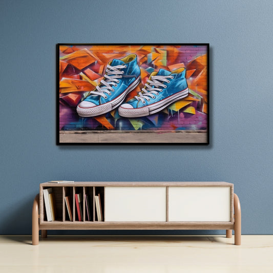 Urban Kicks Canvas Painting Framed Wall Art