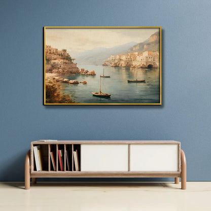 Coastal Serenity Canvas Painting Framed Wall Art