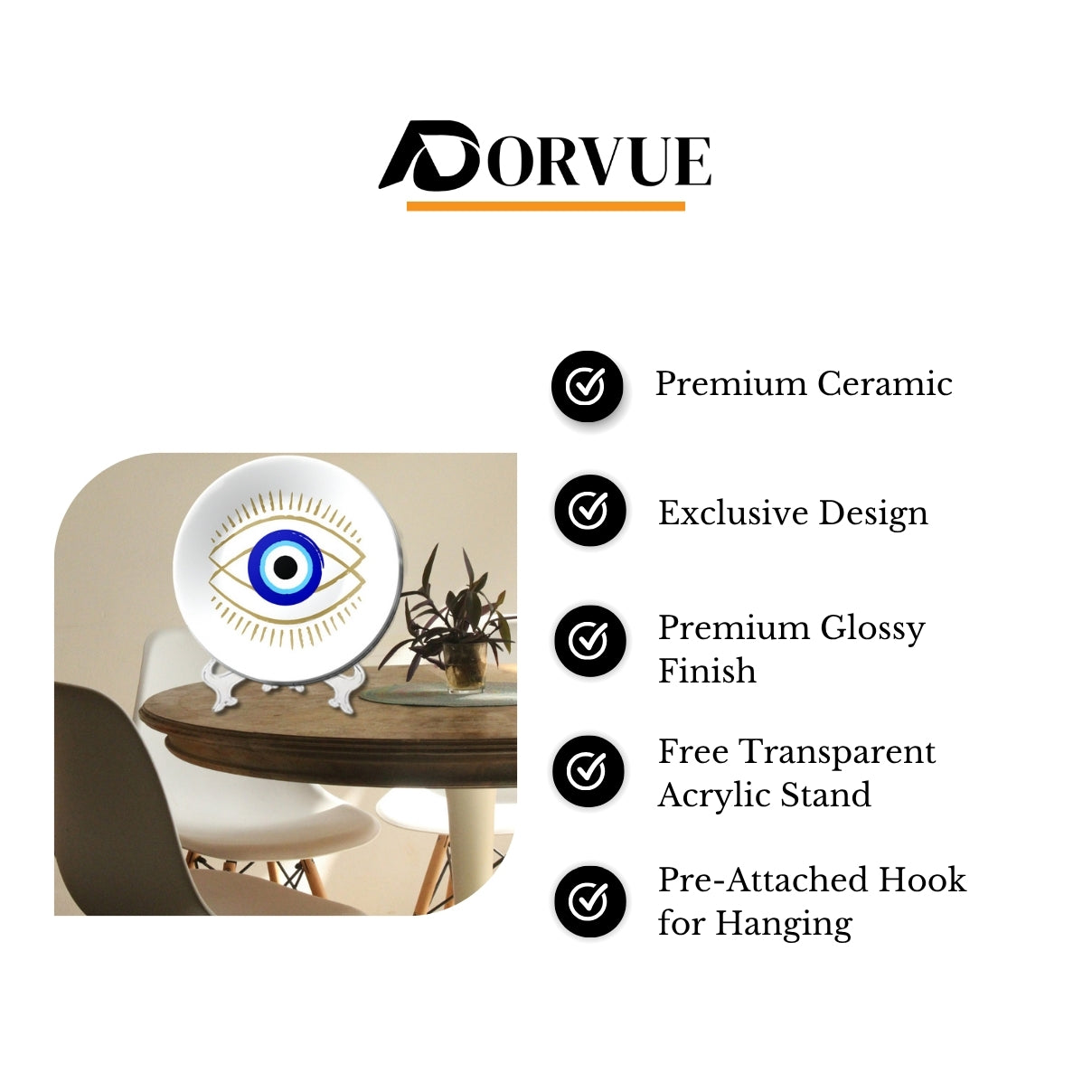 Evil Eye Minimalist Decorative Wall Plate