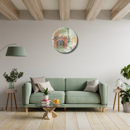 Peacock Palace Regal Courtyard Decorative Wall Plate