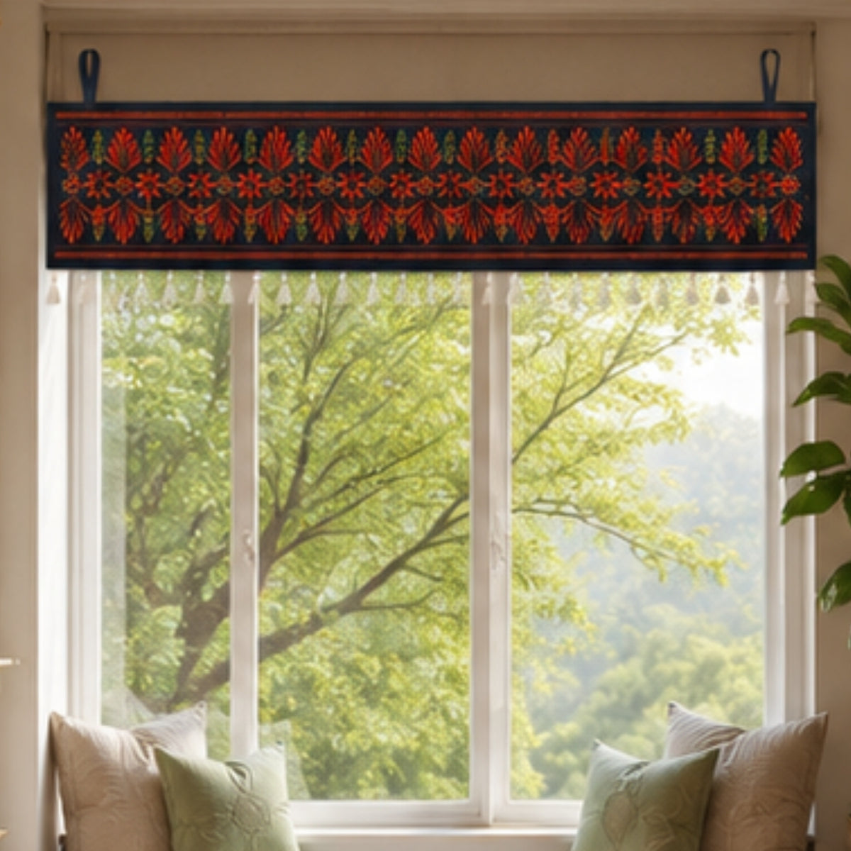 Traditional Floral Border  Toran for Main Door Entrance, Pooja Mandir & Housewarming Gift