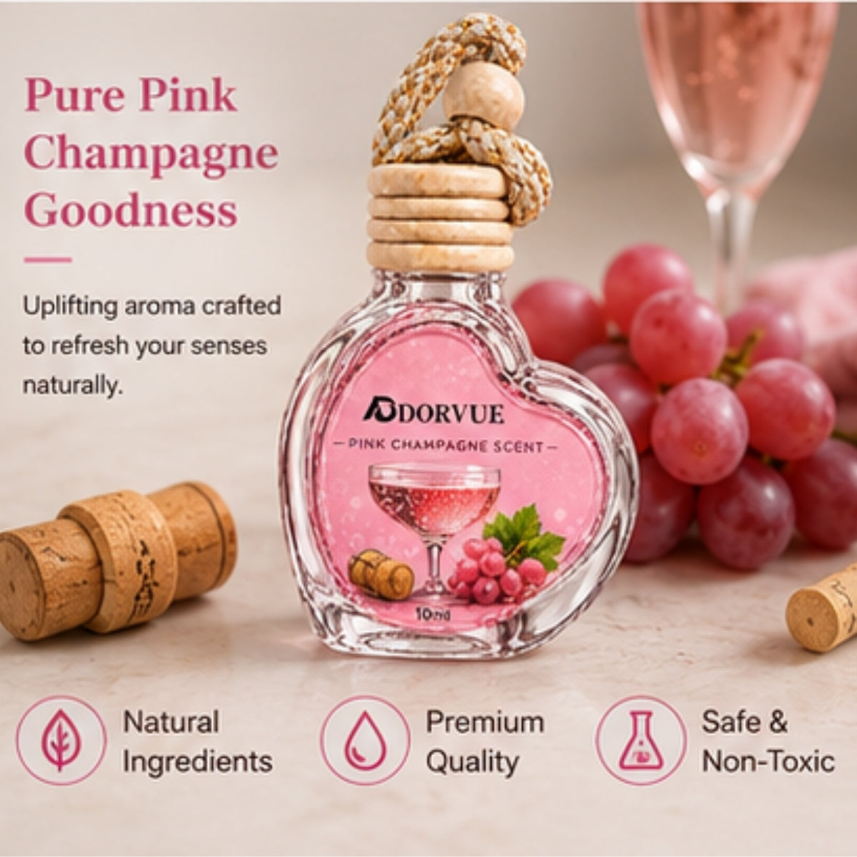 Pink Champagne Automatic Air Car Freshener 10ml