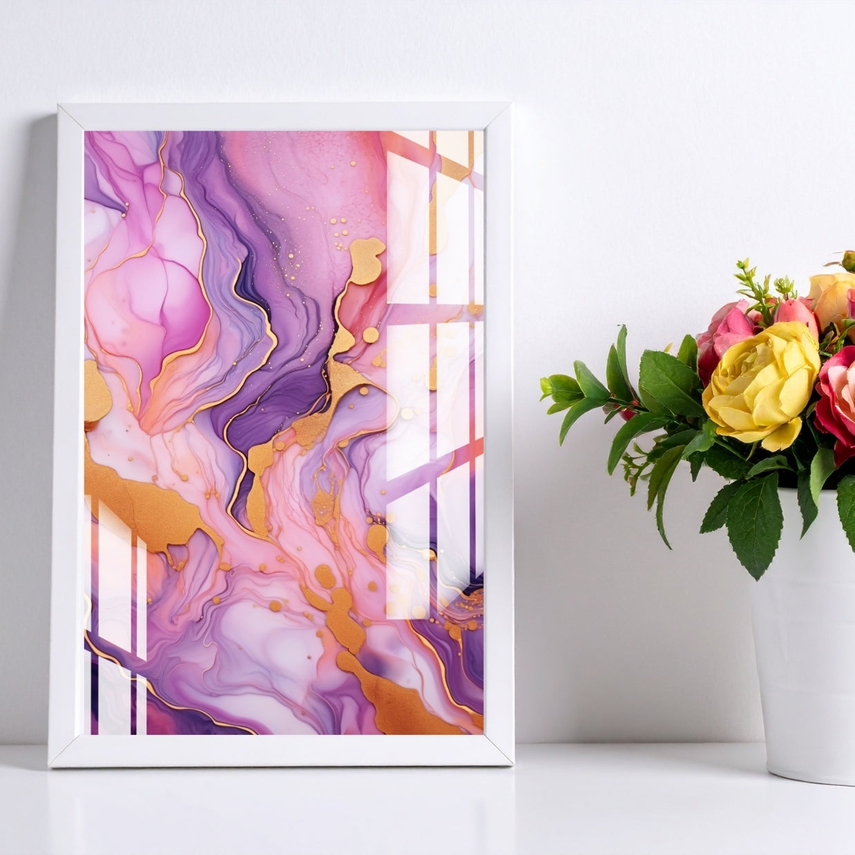 Amethyst Flow Metal Print With or Without Frame Wall Art