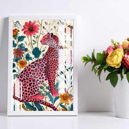 Blossom Leopard Metal Print With or Without Frame Wall Art