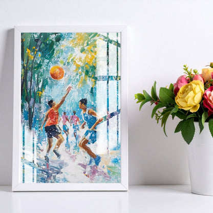 Chasing the Ball Metal Print With or Without Frame Wall Art