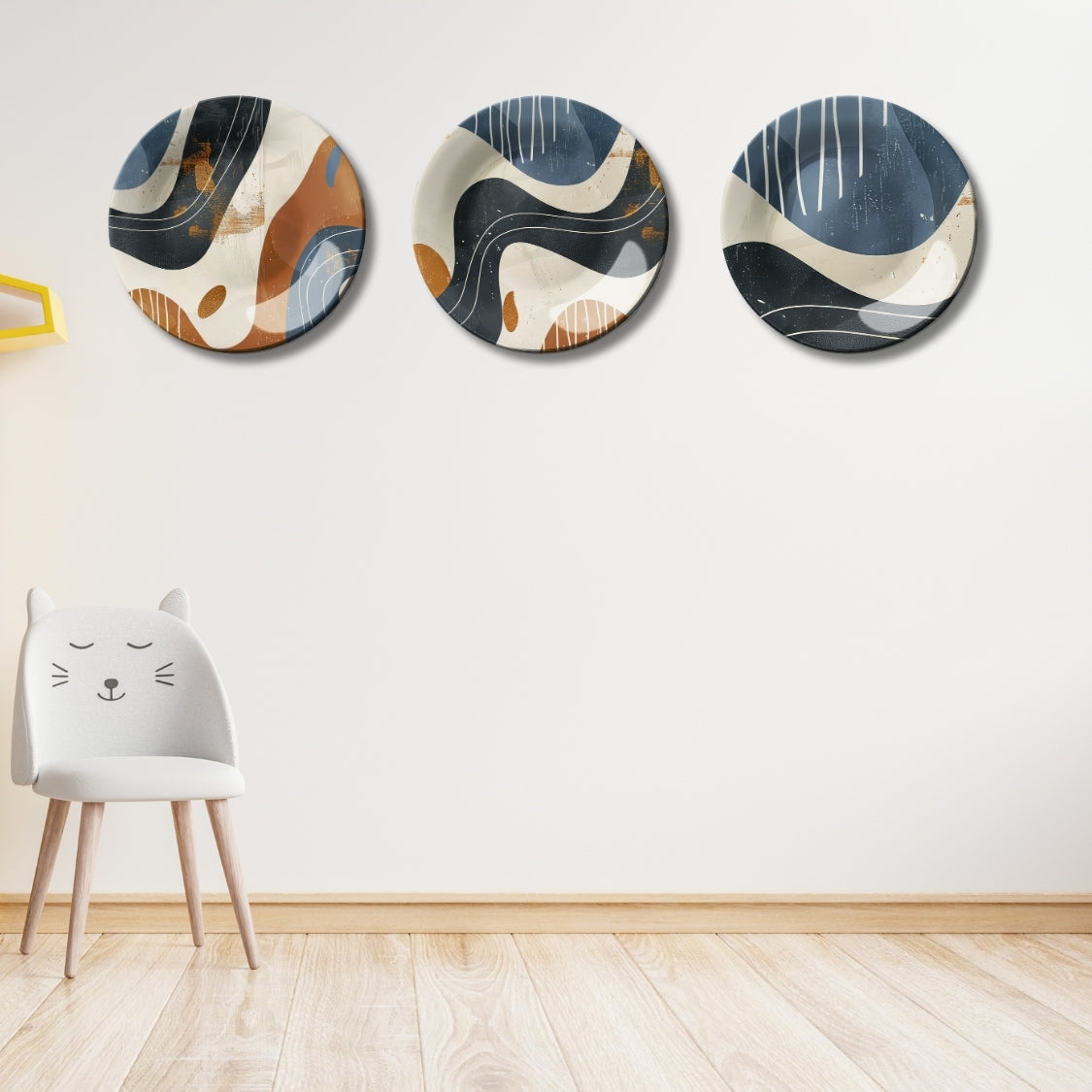 Set of 3 Abstract Rhythm Home Décor Wall Plates