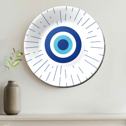 Hamsa Evil Eye Art Ceramic Wall Plate Home Décor