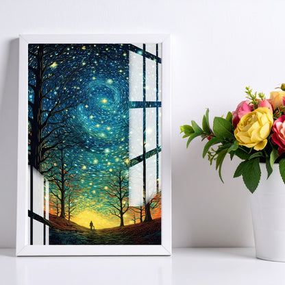Starlit Path Metal Print With or Without Frame Wall Art