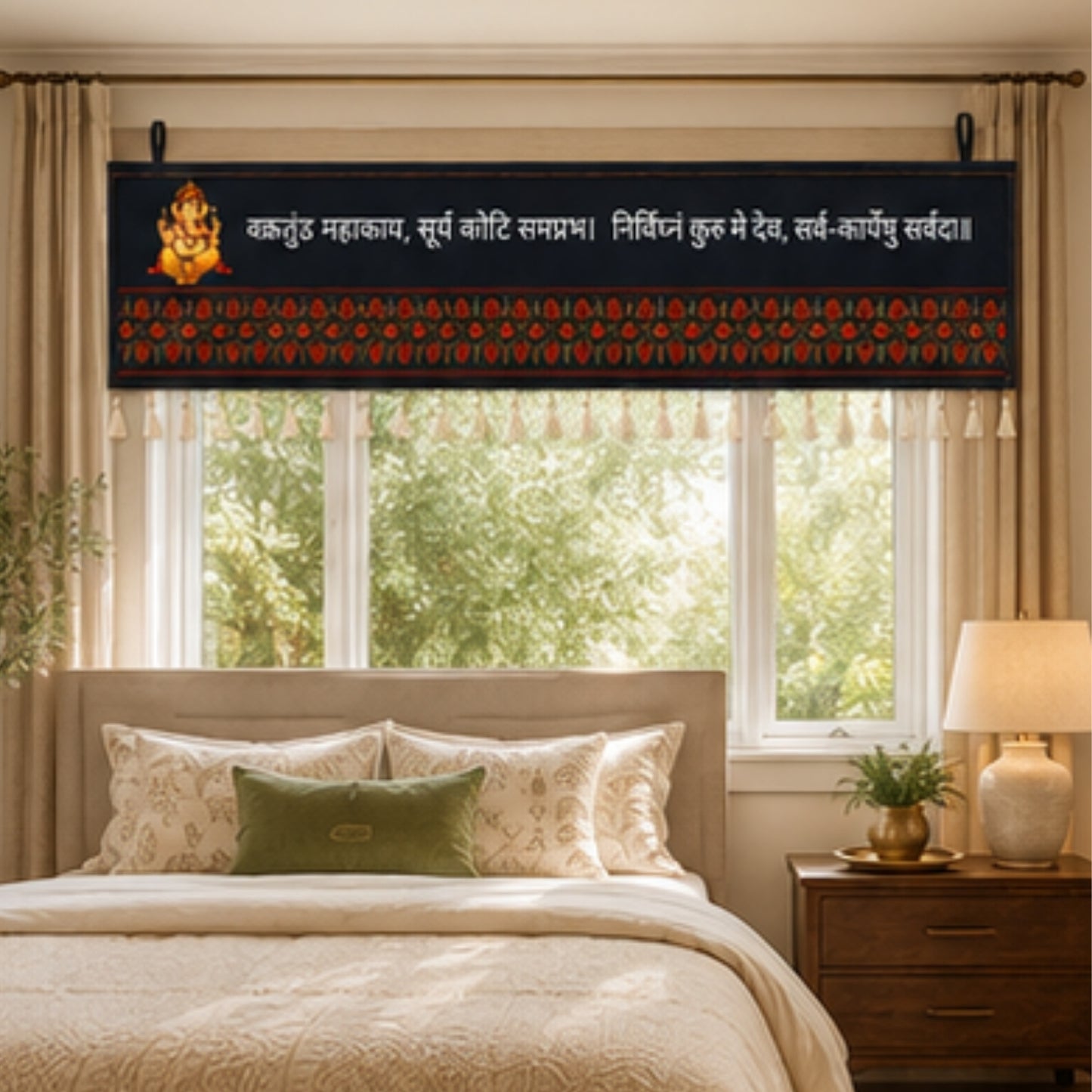 Lord Ganesh Mantra Toran for Main Door Entrance, Window, Pooja Mandir & Housewarming Gift