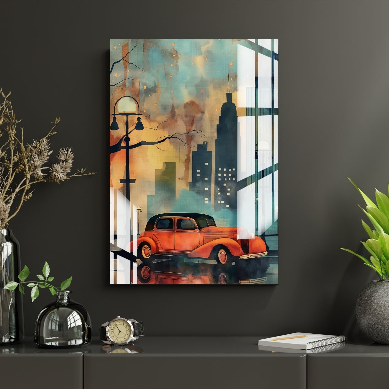 Retro City Ride Metal Print With or Without Frame Wall Art