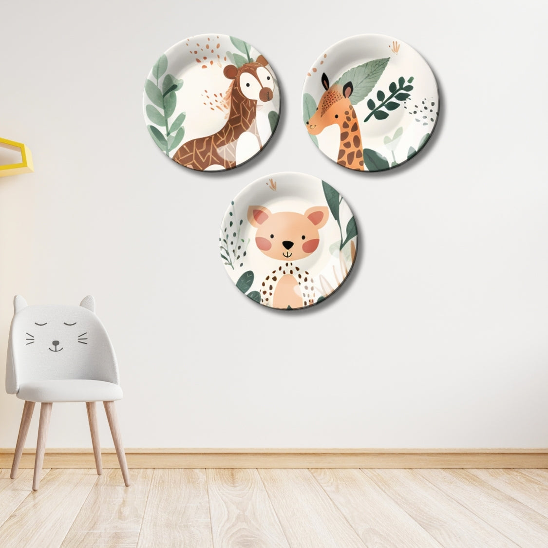 Set of 3 Forest Friends Kids Room and Nursery Décor Wall Plates