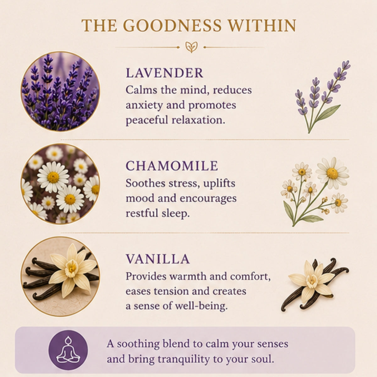 Calm Ritual Scented Candle for Home Fragrance | Lavender, Chamomile & Vanilla Aroma Candle