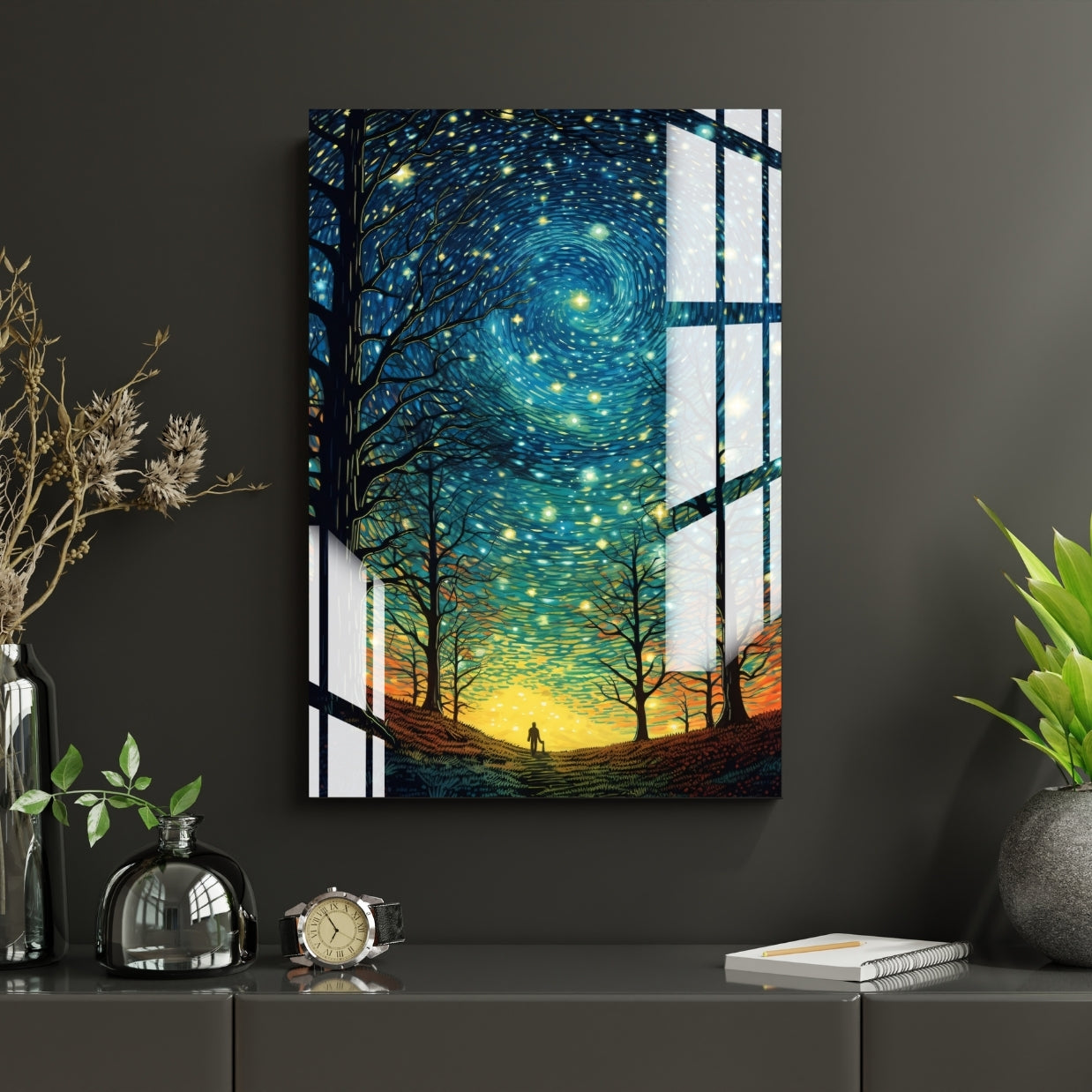 Starlit Path Metal Print With or Without Frame Wall Art