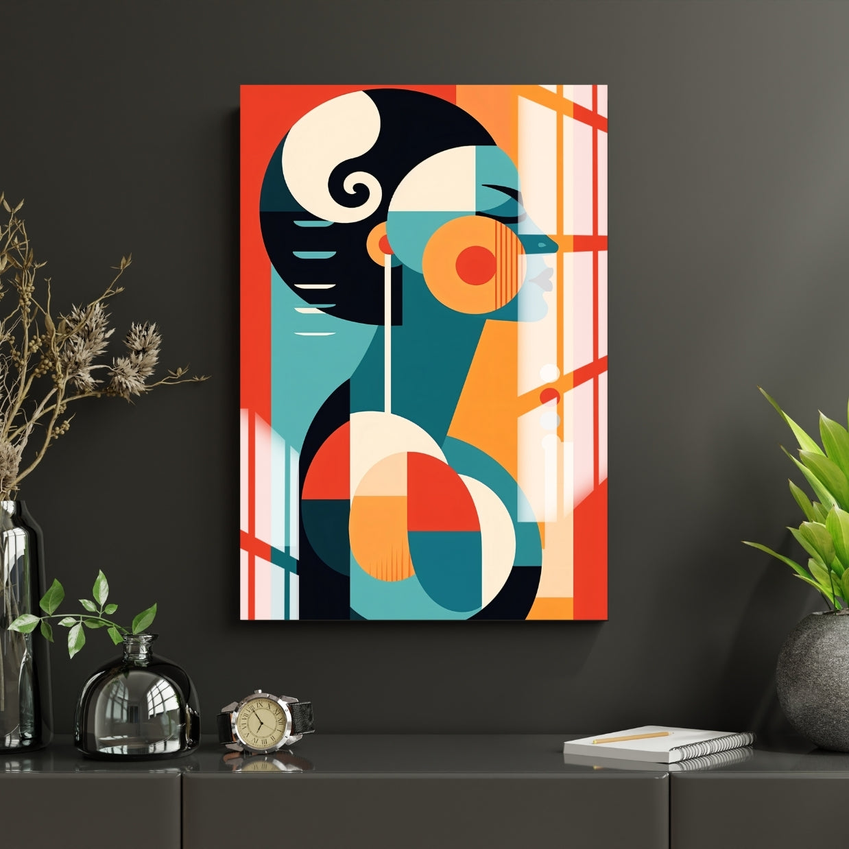 Geometric Soul Abstract Metal Print With or Without Frame Wall Art