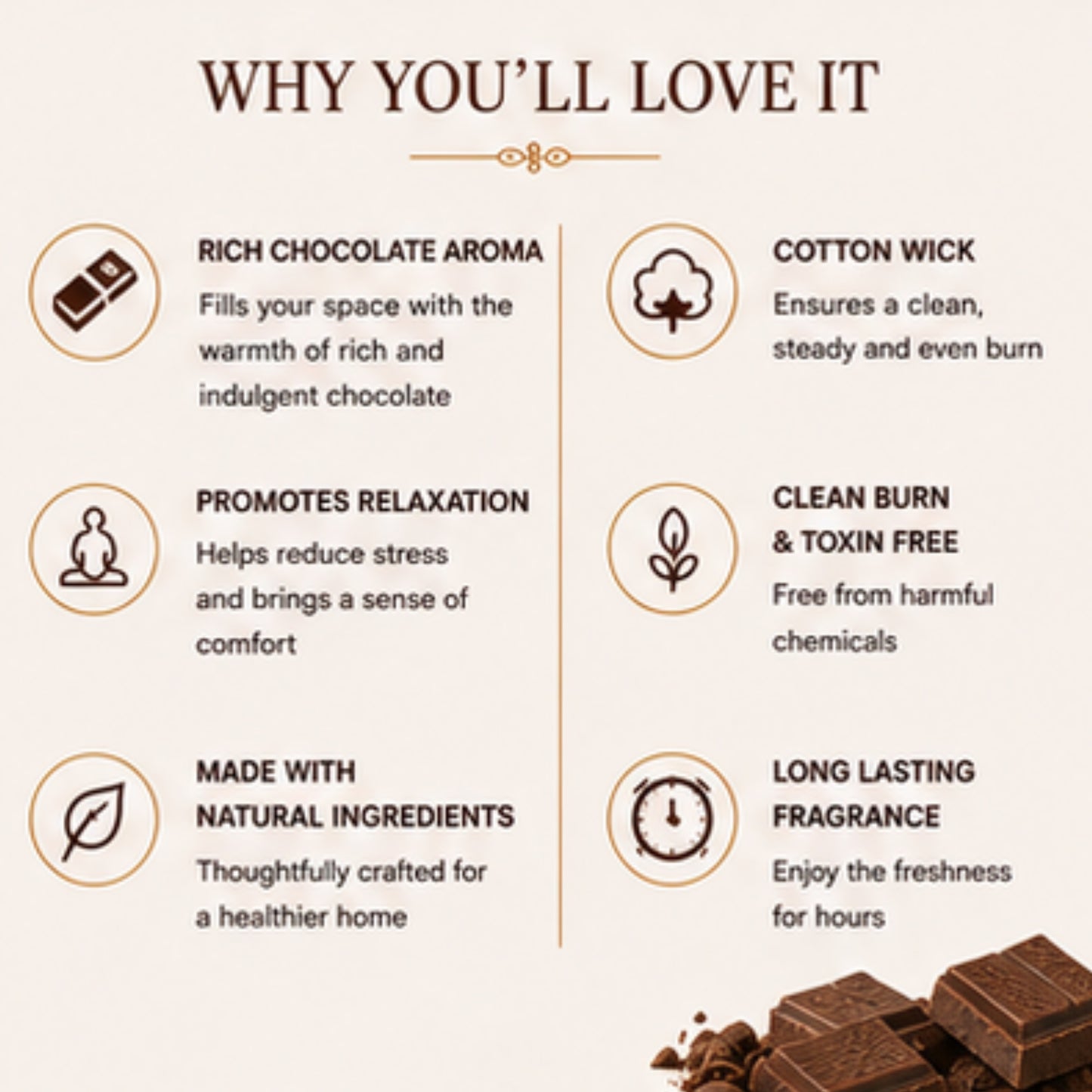 Chocolate Scented Candle for Home Décor & Gifting | Natural Soy Wax Aromatherapy Candle
