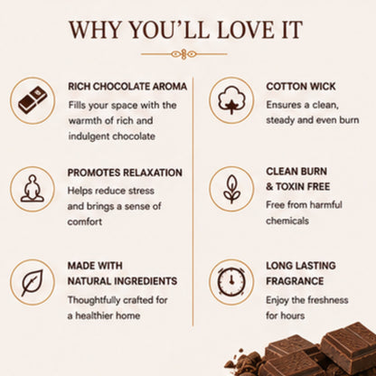 Chocolate Scented Candle for Home Décor & Gifting | Natural Soy Wax Aromatherapy Candle