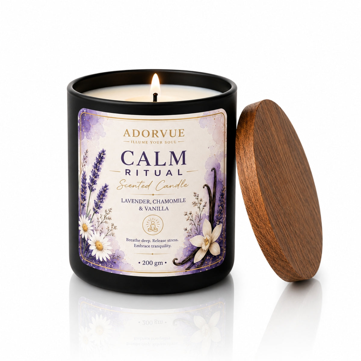Calm Ritual Scented Candle for Home Fragrance | Lavender, Chamomile & Vanilla Aroma Candle