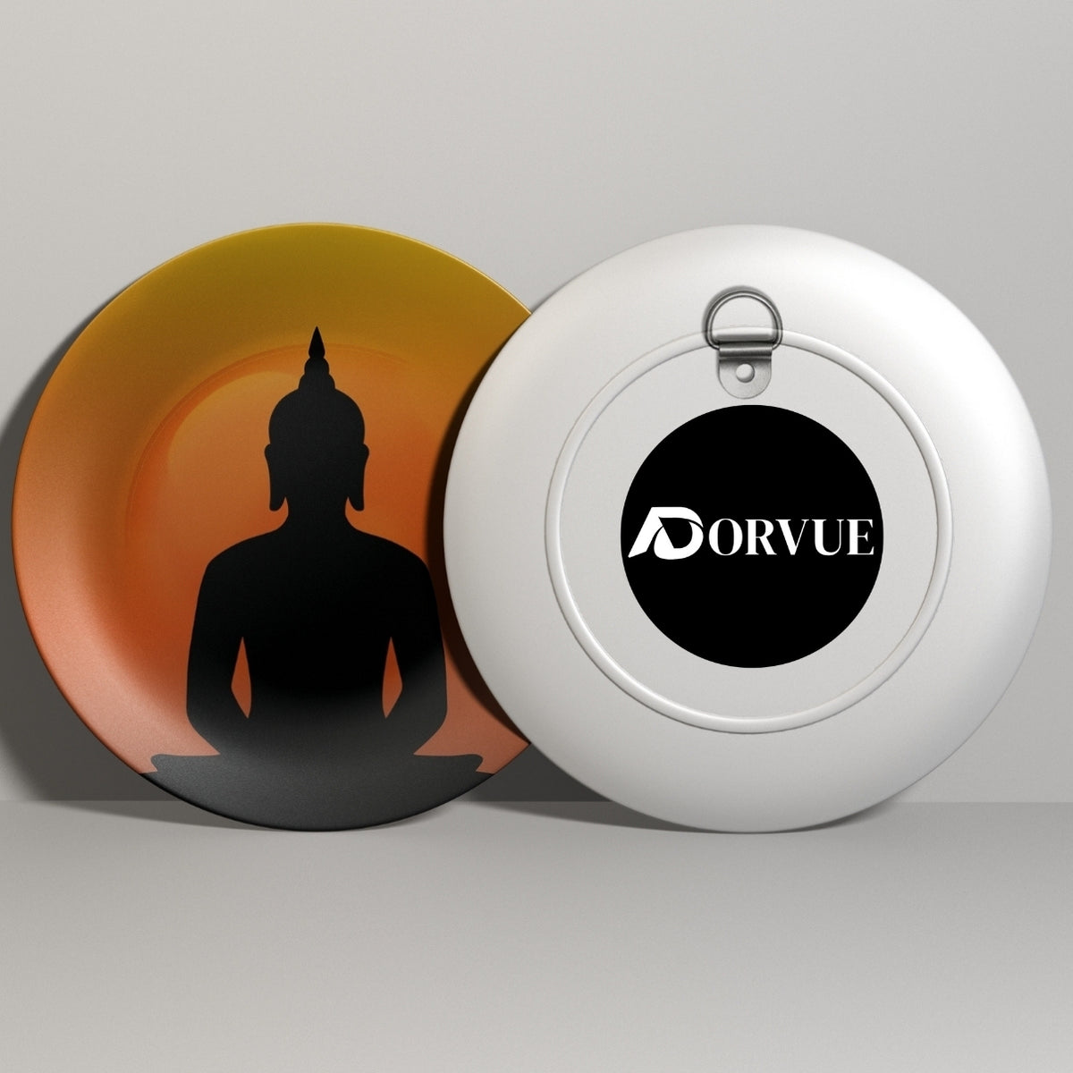 Buddha Orange and Black Decorative Wall Plate