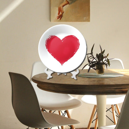 Beautiful Red Heart Decorative Wall Plate
