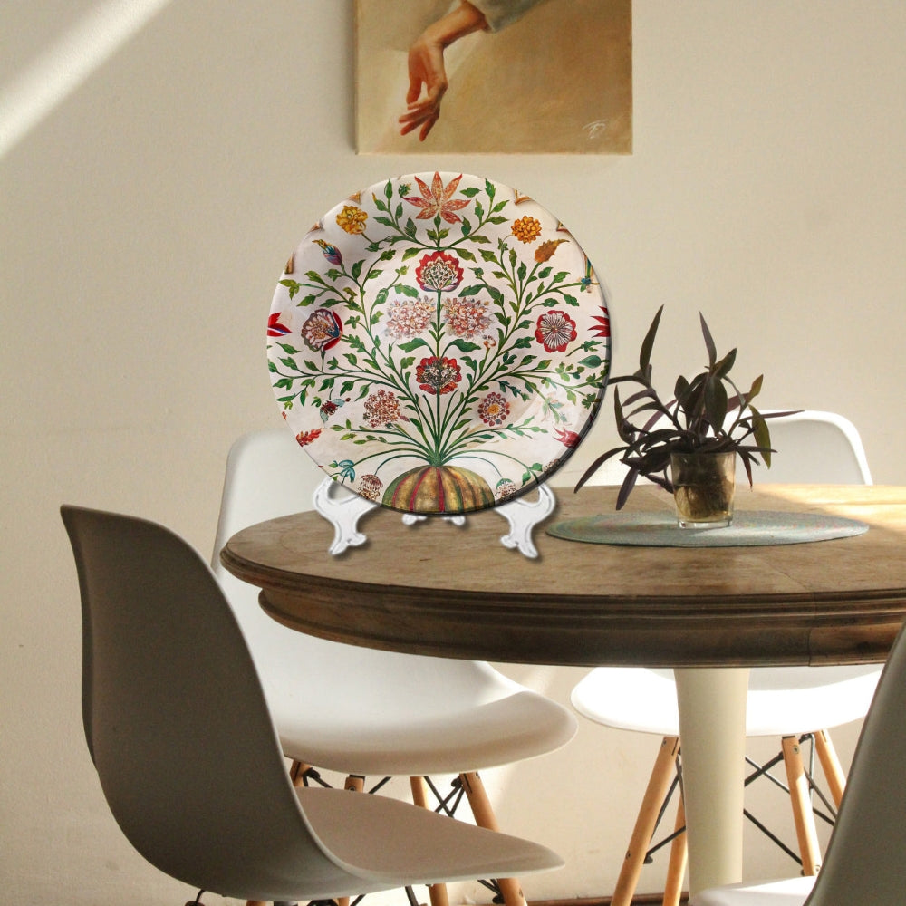 Timeless Bloom Decorative Ceramic Wall Plate