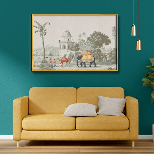 Royal Caravan Canvas Painting Framed Wall Art