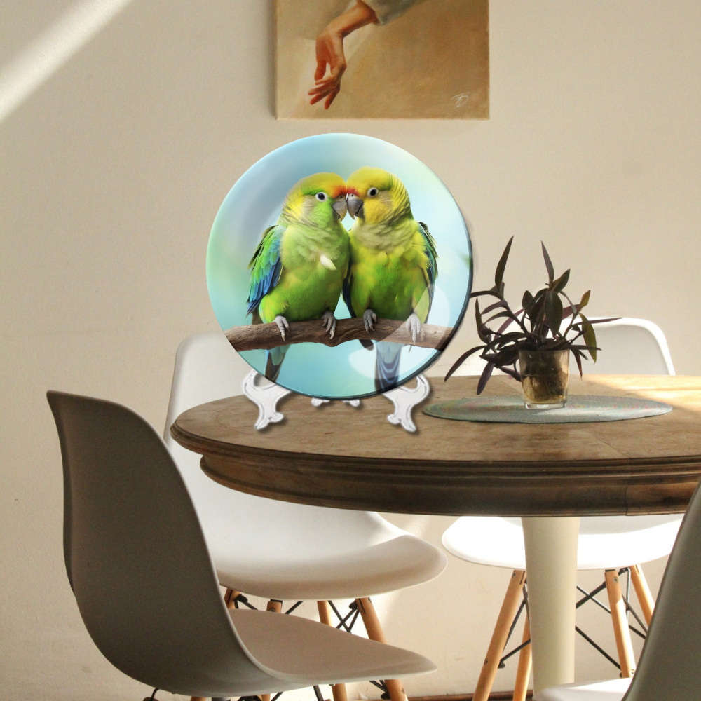Loving Parrots Decorative Ceramic Wall Plate