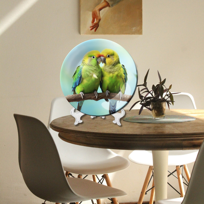 Loving Parrots Decorative Ceramic Wall Plate