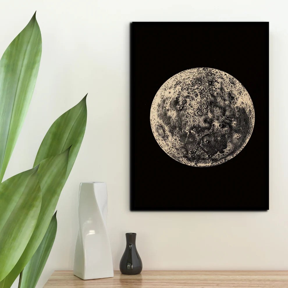 Lunar Enigma Canvas Painting Framed Wall Art