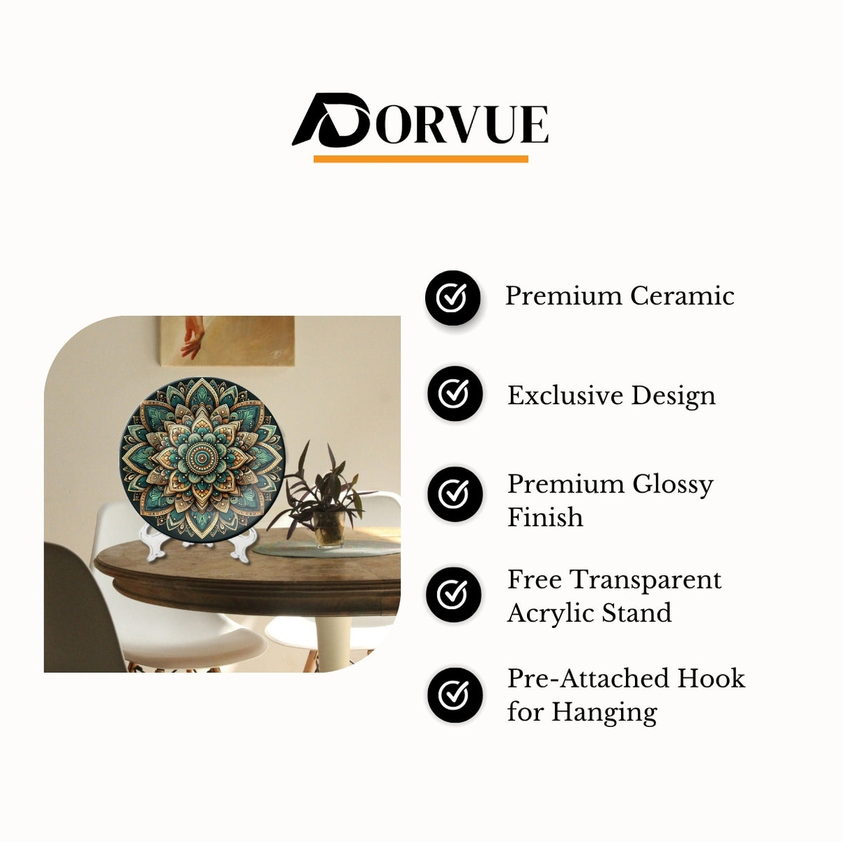 3D Mandala Decorative Ceramic Wall Plate