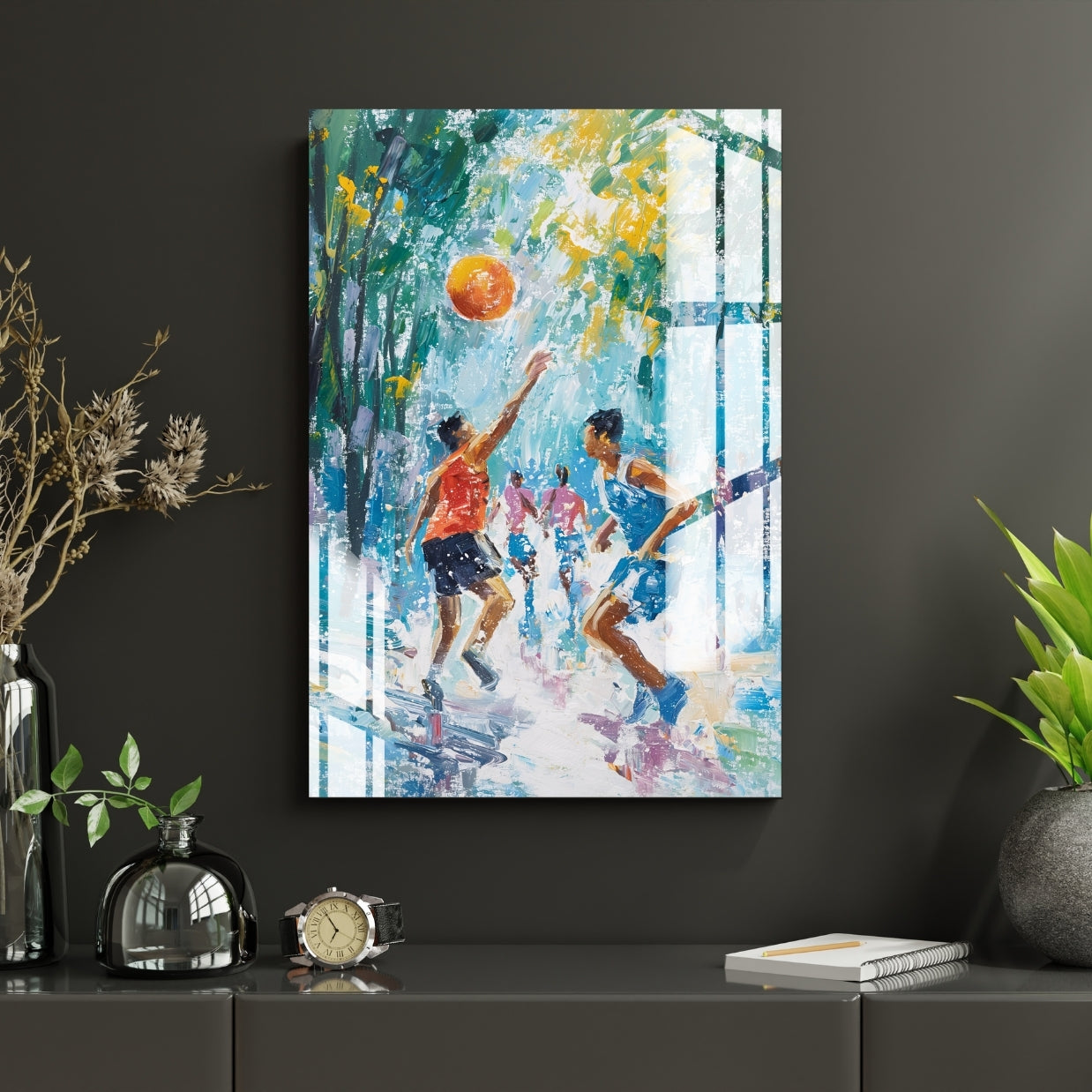 Chasing the Ball Metal Print With or Without Frame Wall Art
