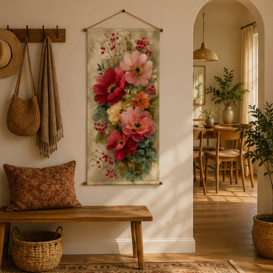 Floral Wall Hanging Tapestry for Living Room & Bedroom
