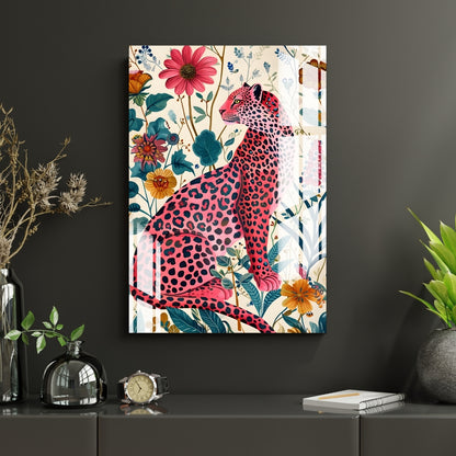 Blossom Leopard Metal Print With or Without Frame Wall Art