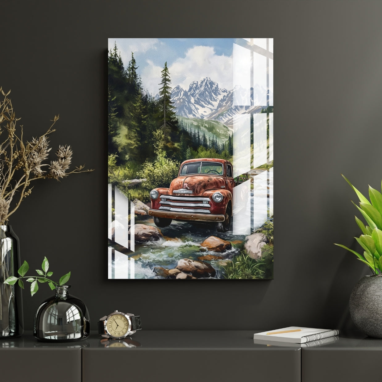 Rustic Escape Drive Metal Print With or Without Frame Wall Art