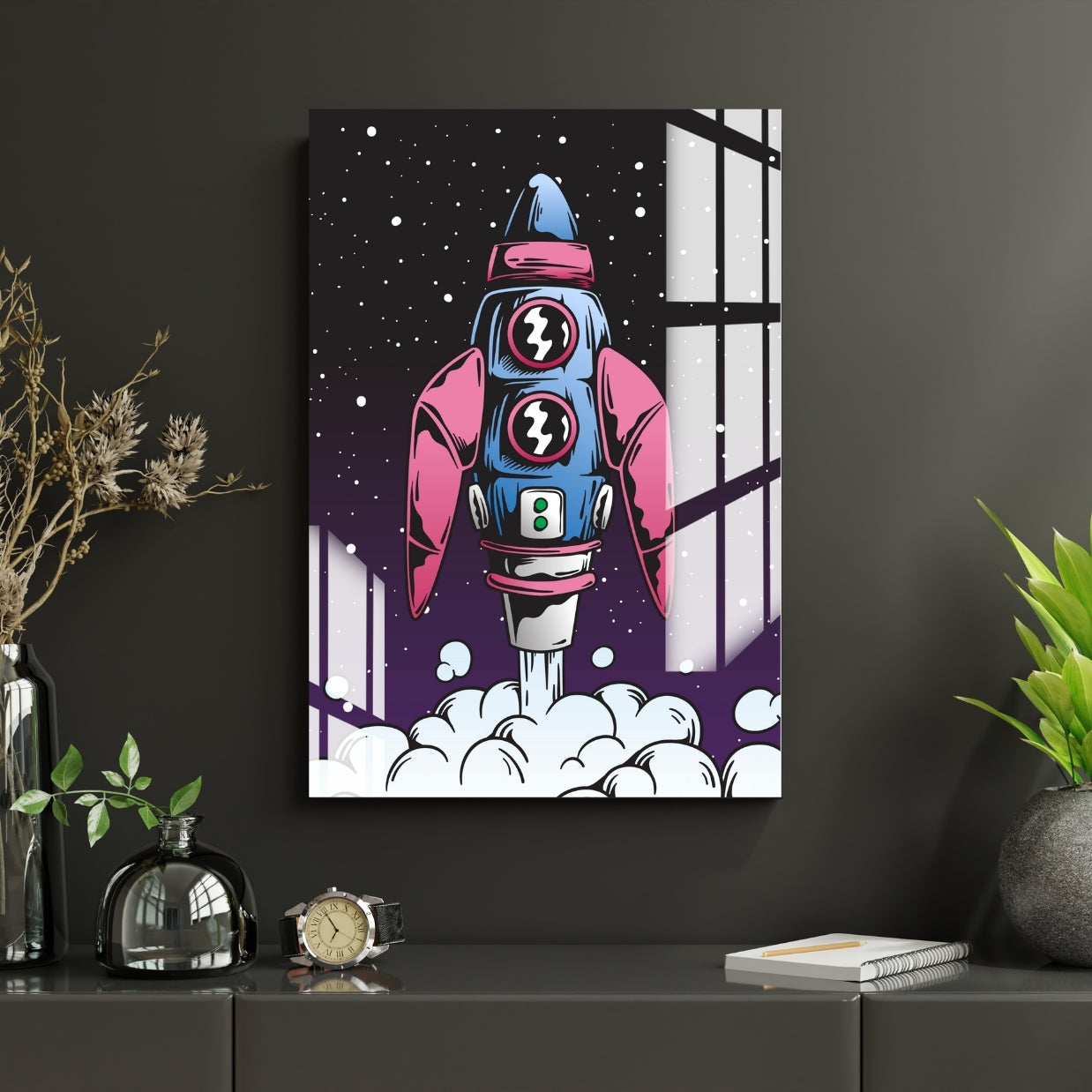 Cosmic Takeoff Metal Print With or Without Frame Wall Art