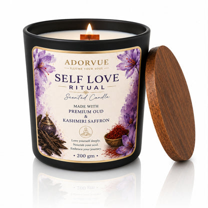 Self Love Ritual Scented Candle for Home Fragrance | Premium Oud & Kashmiri Saffron Aroma Candle