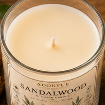Sandalwood Scented Candle for Home Decor & Gifting | Natural Soy Wax Aromatherapy Candle