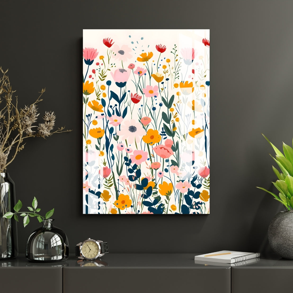 Wildflower Whispers Metal Print With or Without Frame Wall Art