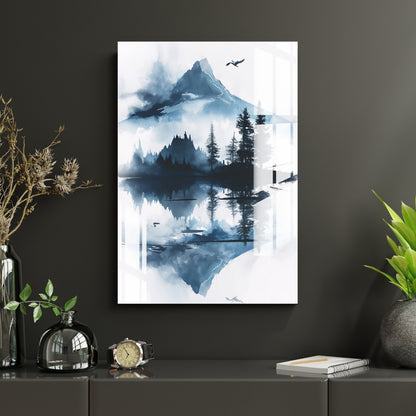 Still Waters, Silent Peaks Metal Print With or Without Frame Wall Art