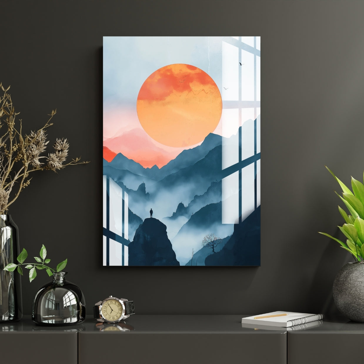 Whispers of the Mountains and Moon Metal Print With or Without Frame Wall Art