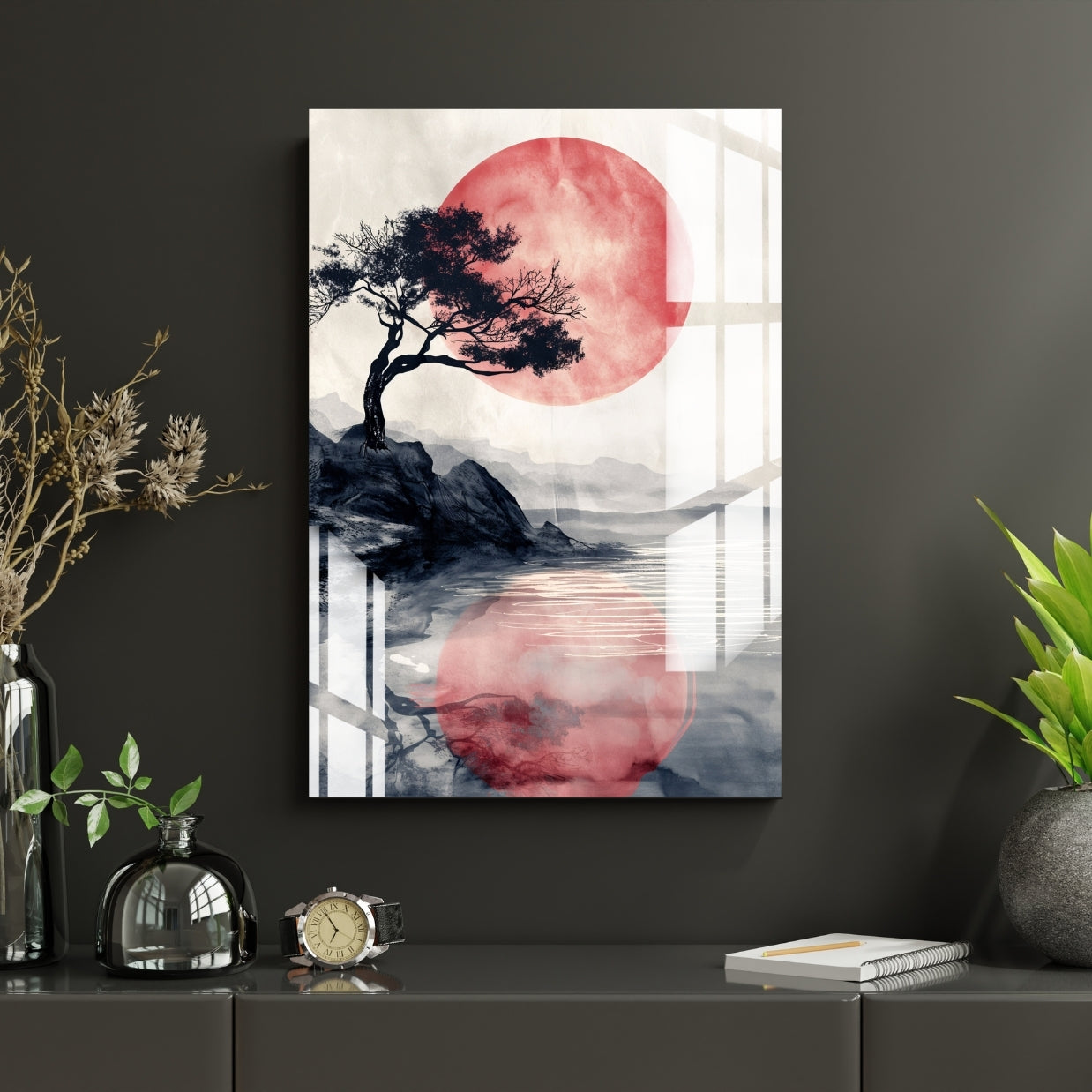Reflections of the Red Moon Metal Print With or Without Frame Wall Art