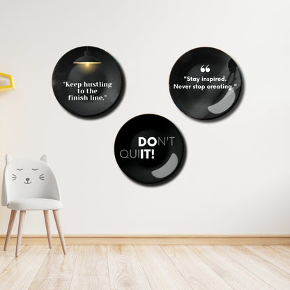 Set of 3 Powerful Motivational Quotes Wall Plates