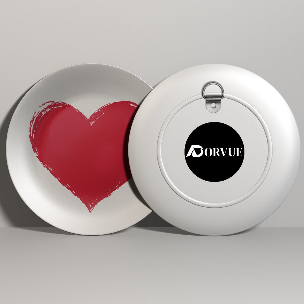 Beautiful Red Heart Decorative Wall Plate