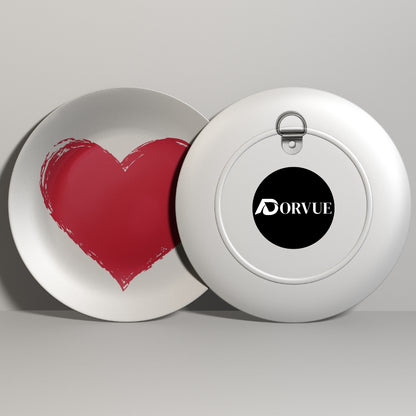 Beautiful Red Heart Decorative Wall Plate