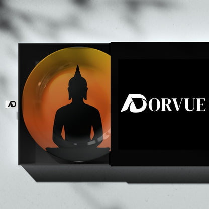Buddha Orange and Black Decorative Wall Plate