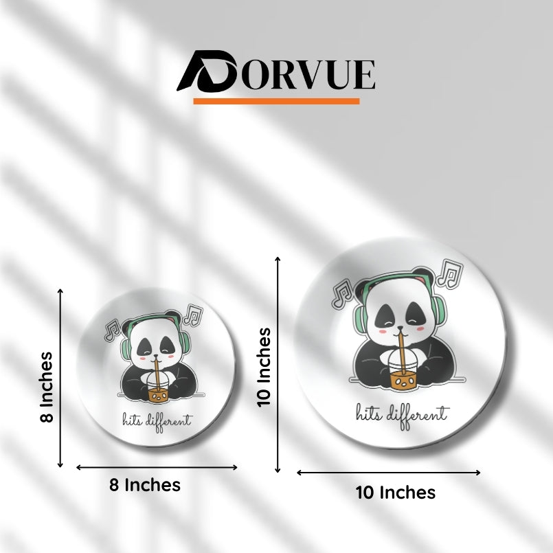 Groovin' Panda Home Decor Ceramic Wall Plate