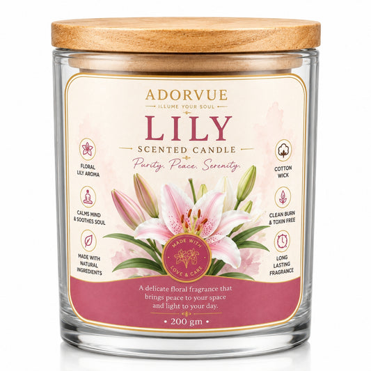 Lily Scented Candle for Home Décor & Gifting | Natural Soy Wax Aromatherapy Candle