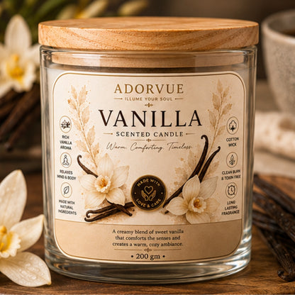 Vanilla Scented Candle for Home Decor & Gifting | Natural Soy Wax Aromatherapy Candle
