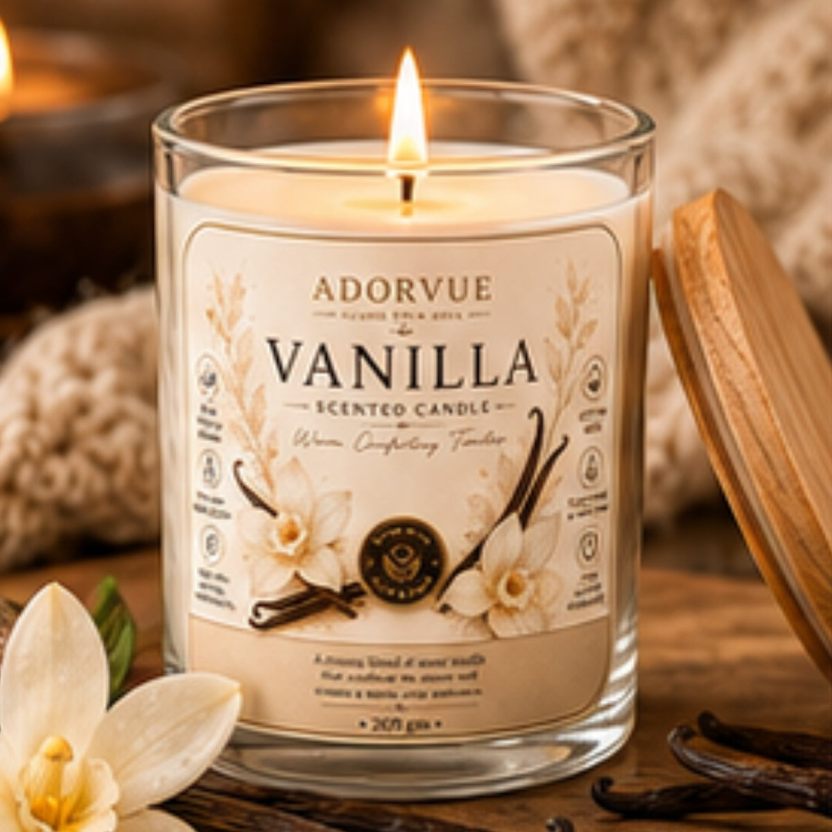 Vanilla Scented Candle for Home Decor & Gifting | Natural Soy Wax Aromatherapy Candle
