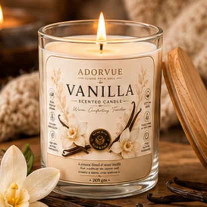 Vanilla Scented Candle for Home Decor & Gifting | Natural Soy Wax Aromatherapy Candle