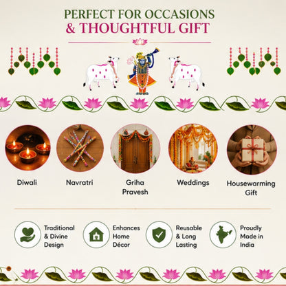 Pichwai Toran for Main Door Entrance, Pooja Mandir & Housewarming Gift